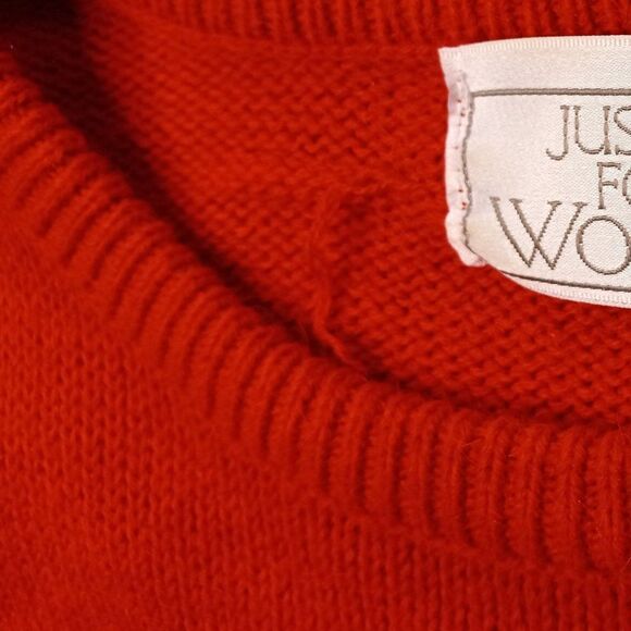 Just For Women 1X Red with Black Floral Accent Beaded Embellished Sweater - Picture 6 of 6